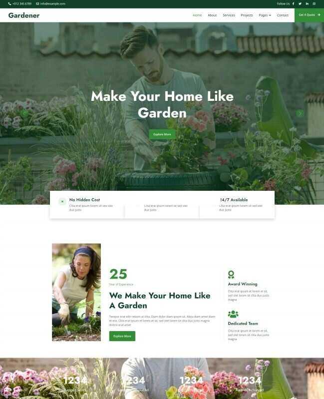 花园园艺花艺机构网站html模板 - 灵魂源码网-网站搭建教学-软件开发-小程序源码