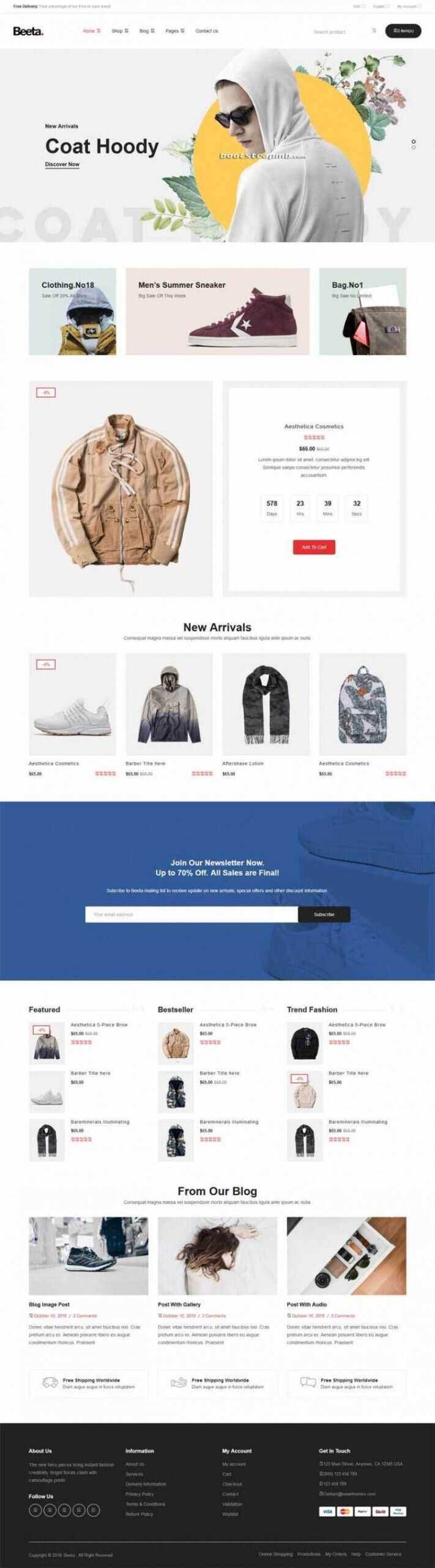 多功能电子商务Bootstrap4响应式HTML5 - 灵魂源码网-网站搭建教学-软件开发-小程序源码