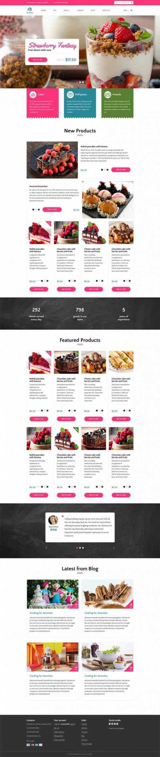 Bootstrap4响应式粉色甜品蛋糕店在线购买商城 - 灵魂源码网-网站搭建教学-软件开发-小程序源码