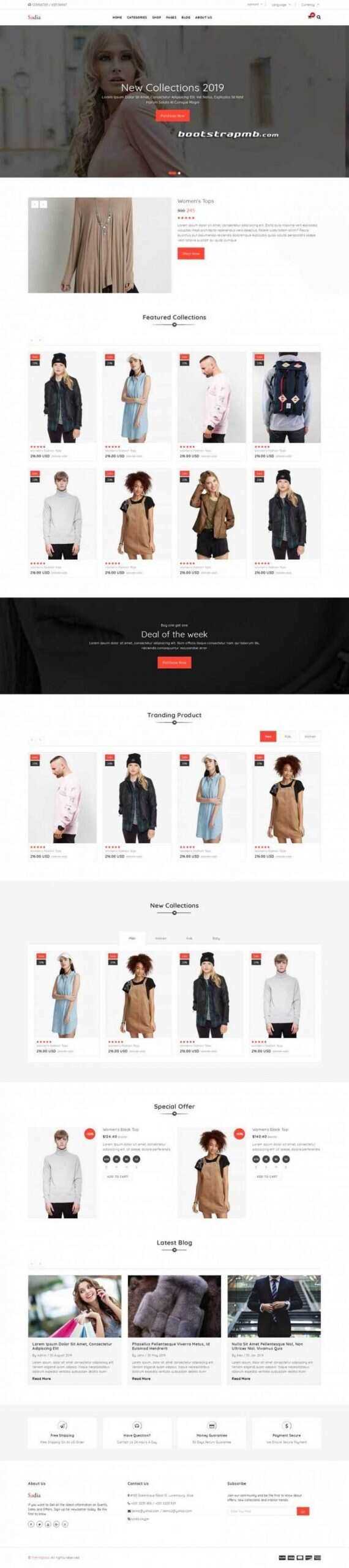 Bootstrap响应式英文服装商城 - 灵魂源码网-网站搭建教学-软件开发-小程序源码