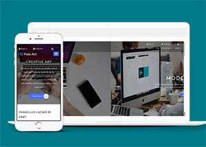 响应式艺术创作类公司网站模板 - 灵魂源码网-网站搭建教学-软件开发-小程序源码