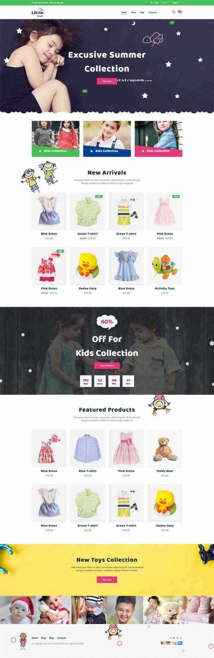 Bootstrap响应式卡通儿童用品童装商城 - 灵魂源码网-网站搭建教学-软件开发-小程序源码