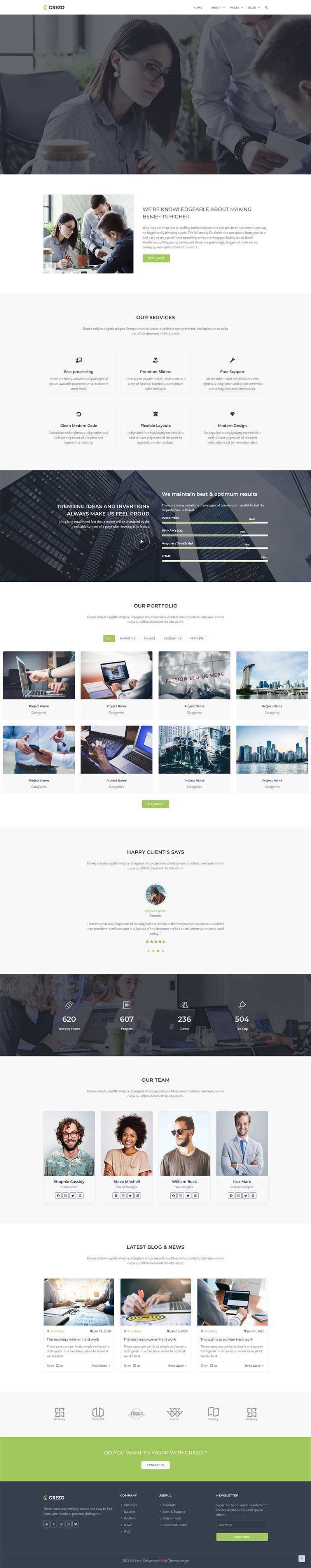 Bootstrap多用途的商业公司展示HTML5模板 - 灵魂源码网-网站搭建教学-软件开发-小程序源码