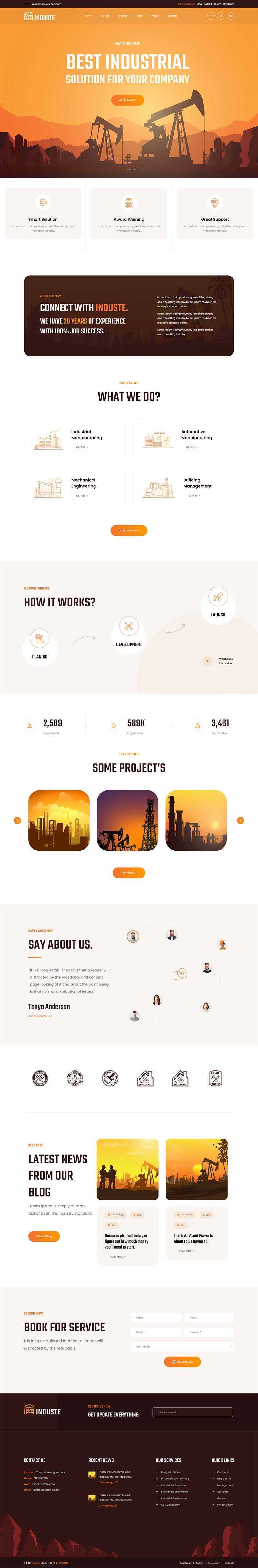 Bootstrap橙色多用途的工业生产企业网站html模板 - 灵魂源码网-网站搭建教学-软件开发-小程序源码