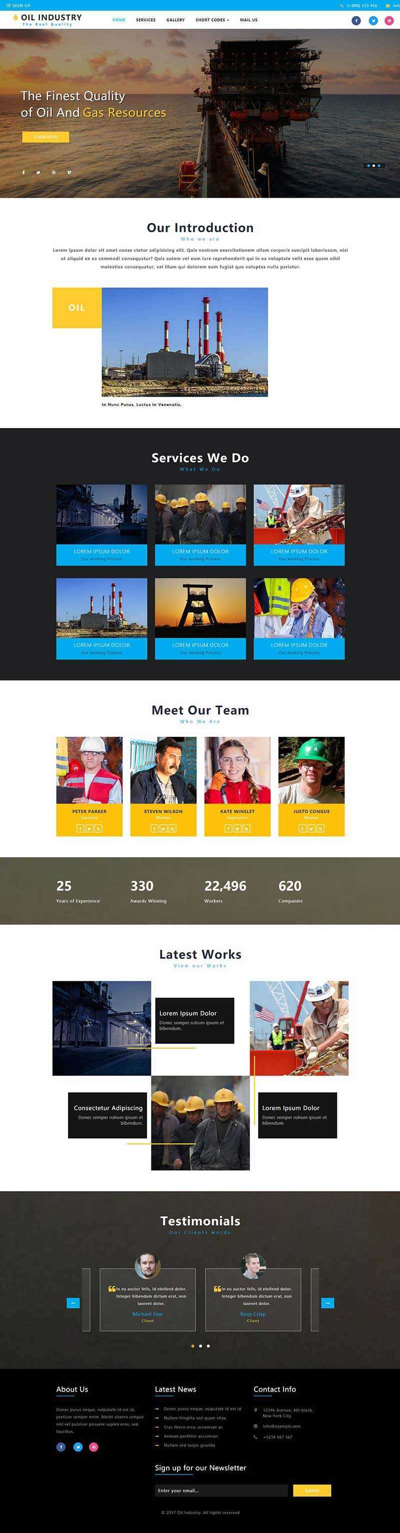 bootstrap石油开采工业类企业网站html模板 - 灵魂源码网-网站搭建教学-软件开发-小程序源码