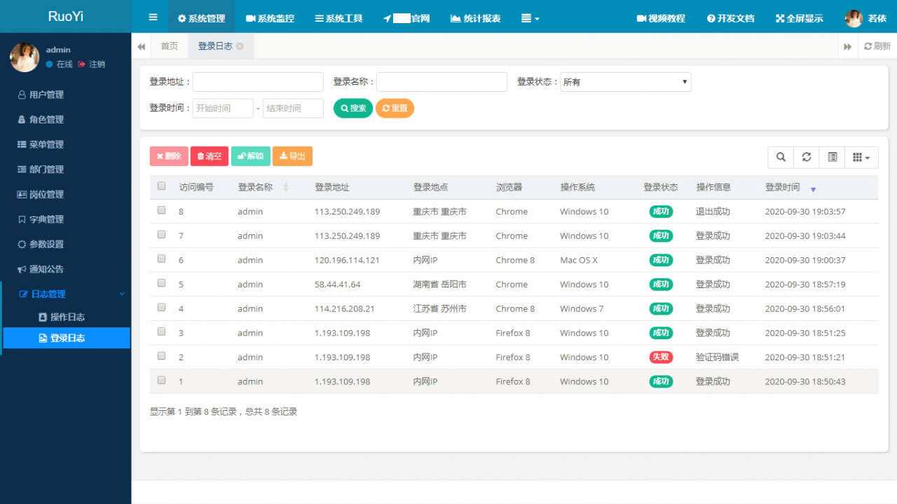图片[2] - RuoYi若依管理系统最新版 基于SpringBoot的权限管理系统 - 灵魂源码网-网站搭建教学-软件开发-小程序源码