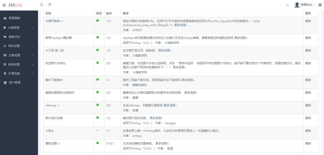 Emlog麋鹿资源网站长二开整站数据带9条采集规则 - 灵魂源码网-网站搭建教学-软件开发-小程序源码