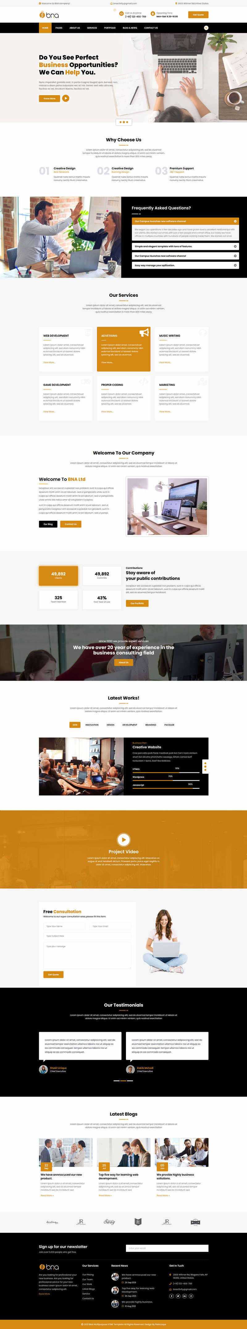 Bootstrap多用途响应式商务企业展示html模板 - 灵魂源码网-网站搭建教学-软件开发-小程序源码