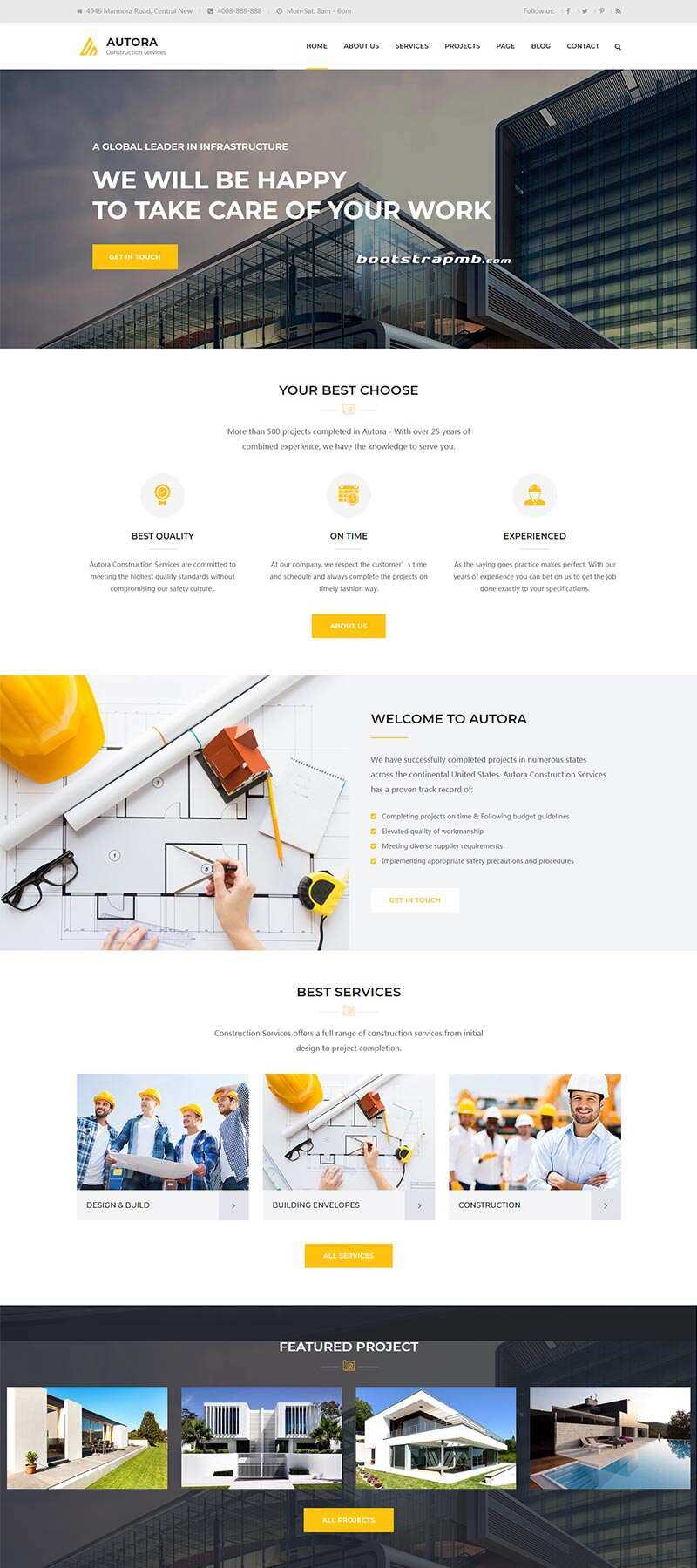 Bootstrap响应式的房地产建筑企业网站HTML模板 - 灵魂源码网-网站搭建教学-软件开发-小程序源码