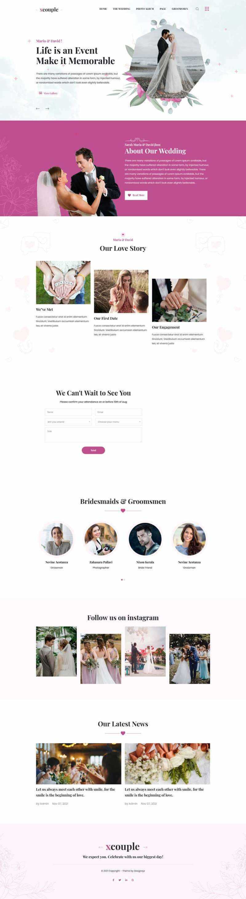 婚礼图片相册展示HTML模板 - 灵魂源码网-网站搭建教学-软件开发-小程序源码