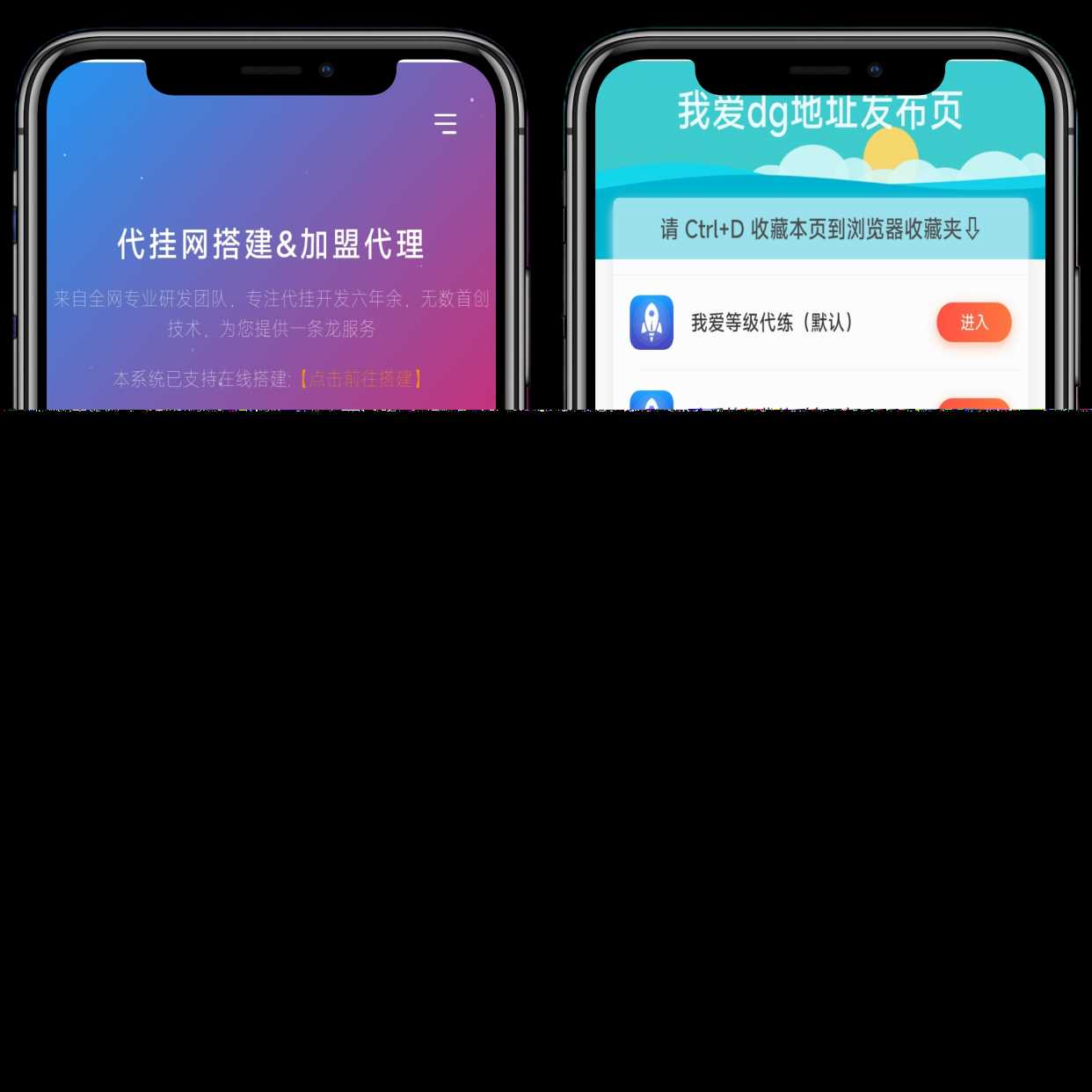 分享一款好看的D挂单页+加盟代理+网址发布页+app下载页 - 灵魂源码网-网站搭建教学-软件开发-小程序源码