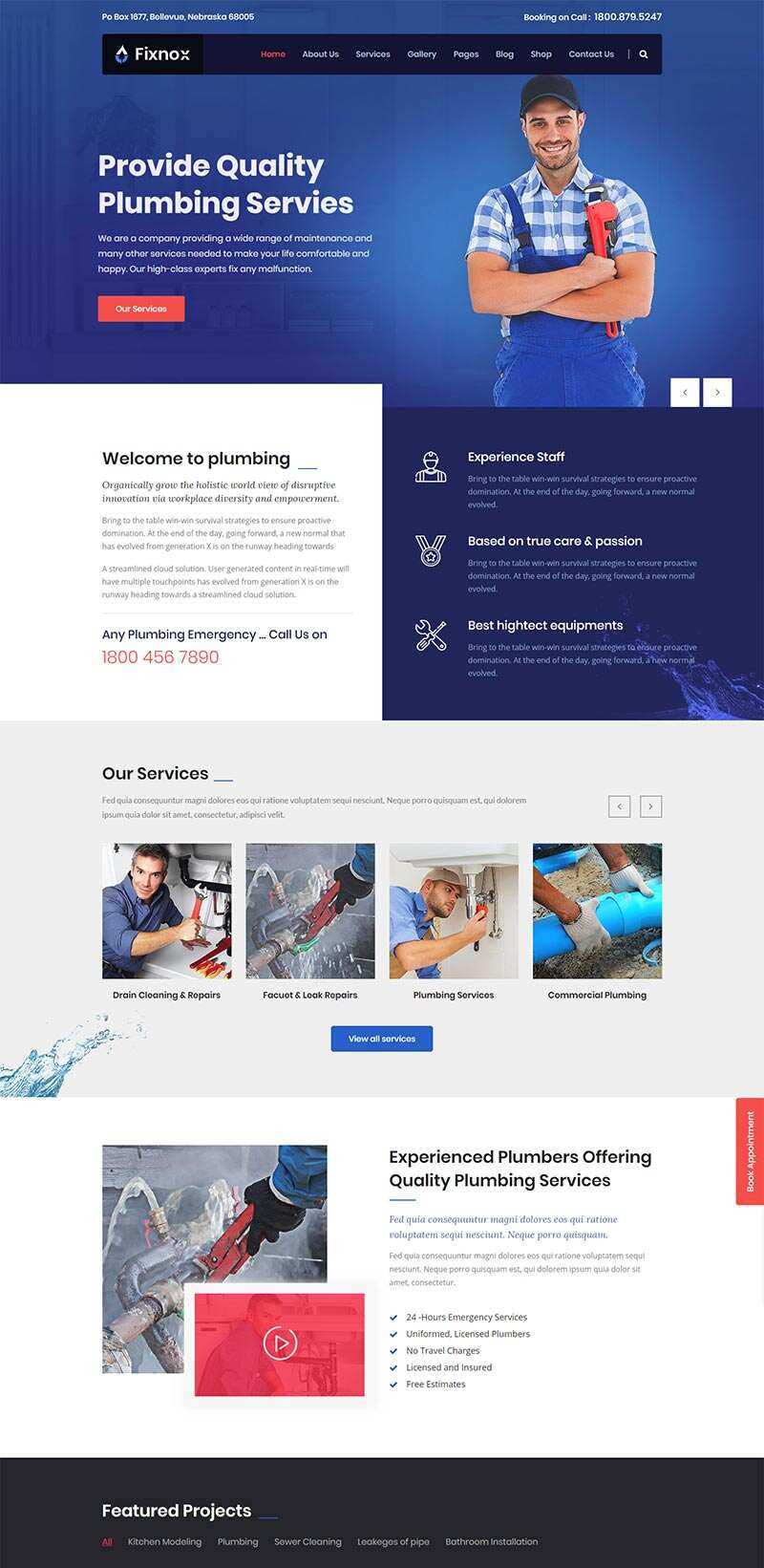 Bootstrap管道修理家政保洁公司网站html模板 - 灵魂源码网-网站搭建教学-软件开发-小程序源码