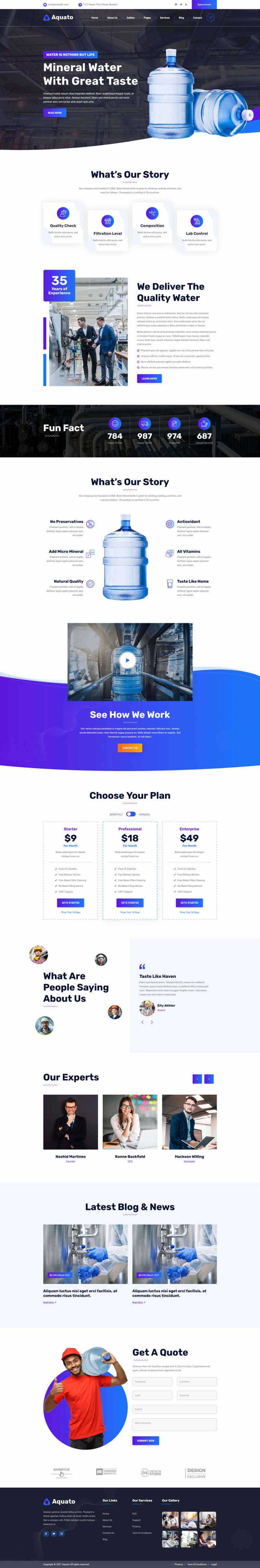 bootstrap饮用水送货服务公司网站HTML模板 - 灵魂源码网-网站搭建教学-软件开发-小程序源码