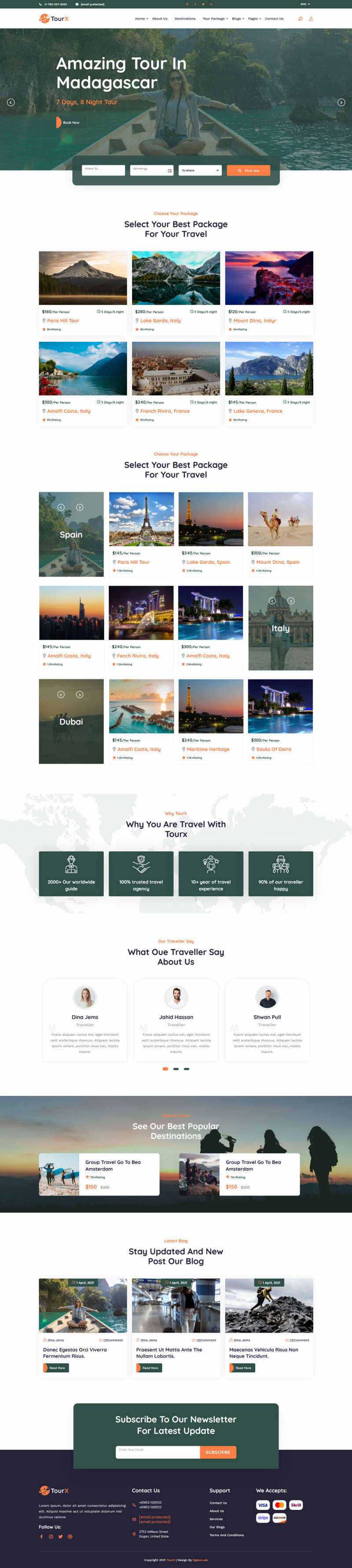 Bootstrap大气的旅游套餐服务HTML5网站模板 - 灵魂源码网-网站搭建教学-软件开发-小程序源码