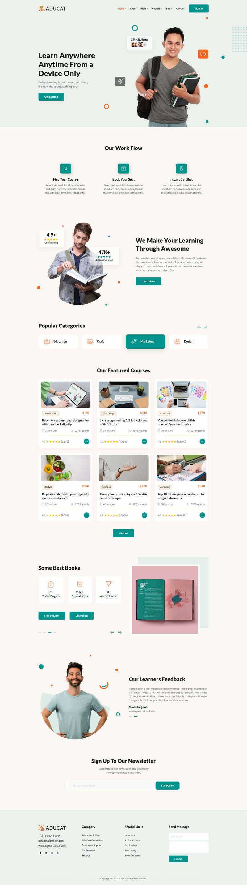 Bootstrap5响应式在线课程教育网页模板 - 灵魂源码网-网站搭建教学-软件开发-小程序源码