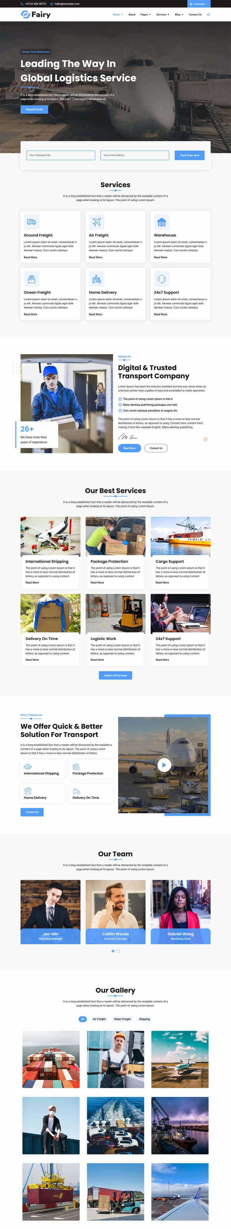 bootstrap响应式多功能的物流快递公司HTML模板 - 灵魂源码网-网站搭建教学-软件开发-小程序源码