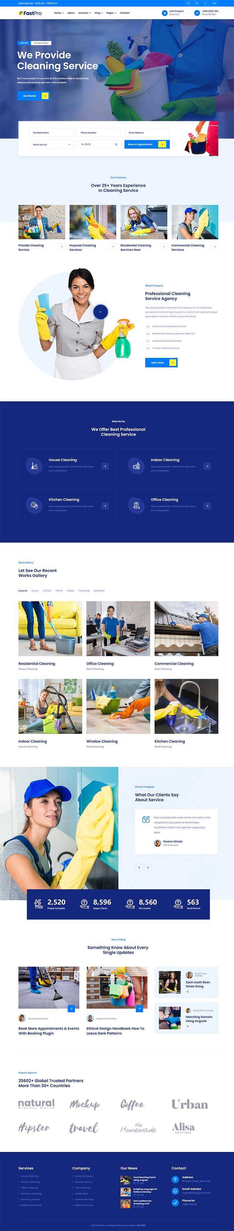 多用途响应式保洁家政公司官网html5模板 - 灵魂源码网-网站搭建教学-软件开发-小程序源码