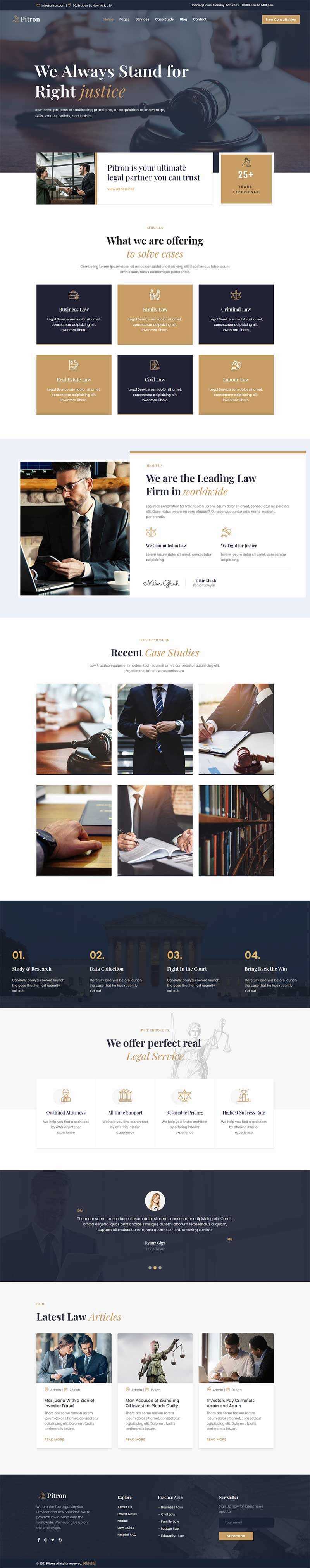 Bootstrap律师事务所网页html模板 - 灵魂源码网-网站搭建教学-软件开发-小程序源码