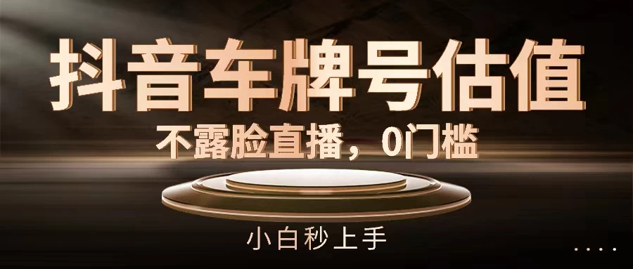 抖音车牌号估值,不露脸直播,0门槛,小白秒上手 - 灵魂源码网-网站搭建教学-软件开发-小程序源码