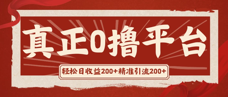 真正的0撸项目,每天轻松收入500+,有钱有产品,还有管道收益 - 灵魂源码网-网站搭建教学-软件开发-小程序源码