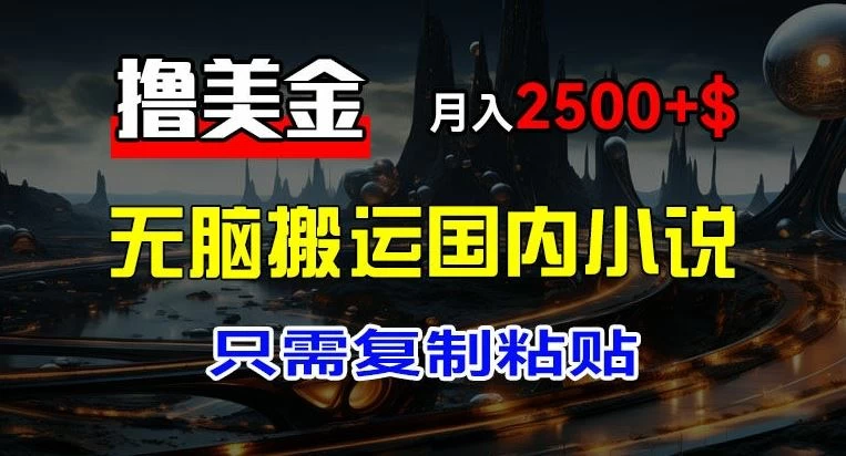 最新撸美金项目,搬运国内小说爽文,只需复制粘贴,月入2000+美金 - 灵魂源码网-网站搭建教学-软件开发-小程序源码