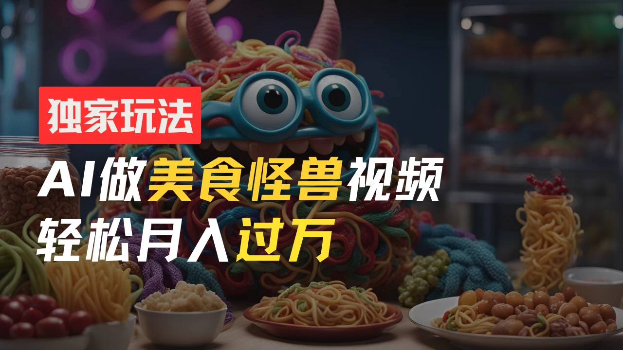 零门槛操作,AI美食怪兽短视频玩法,月入过万新手也能做! - 灵魂源码网-网站搭建教学-软件开发-小程序源码
