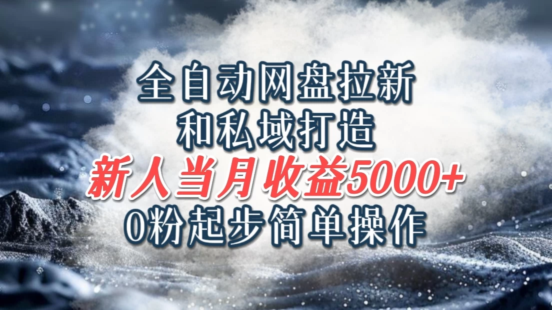 全自动网盘拉新和私域打造,0粉起步简单操作,新人入门当月收益5000以上 - 灵魂源码网-网站搭建教学-软件开发-小程序源码