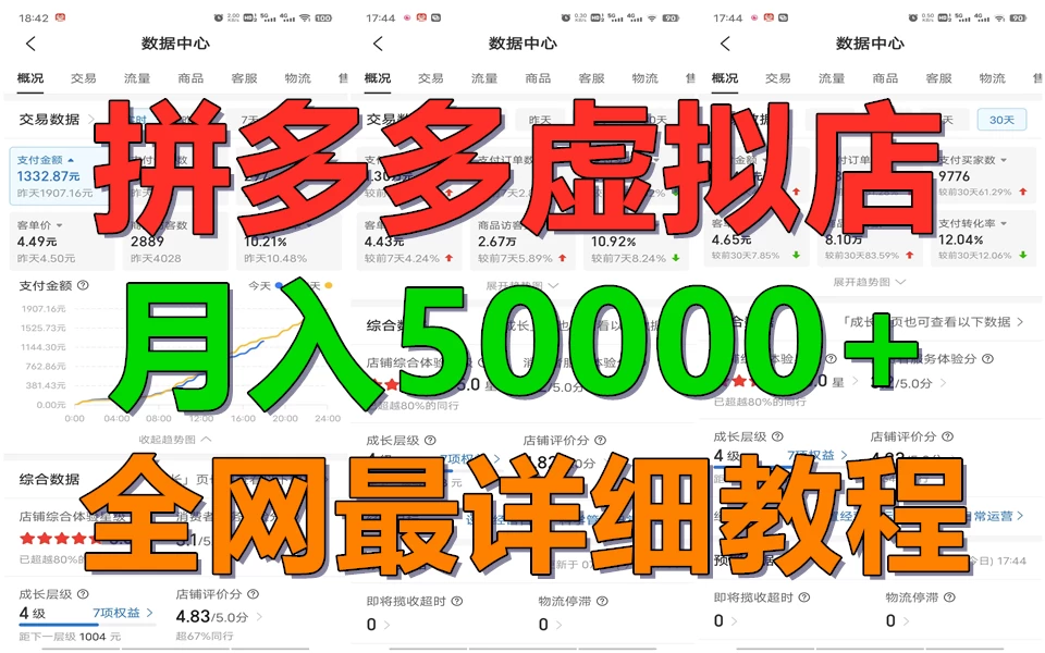 拼多多虚拟电商月入50000+你干你也行,暴利稳定长久,副业首选 - 灵魂源码网-网站搭建教学-软件开发-小程序源码