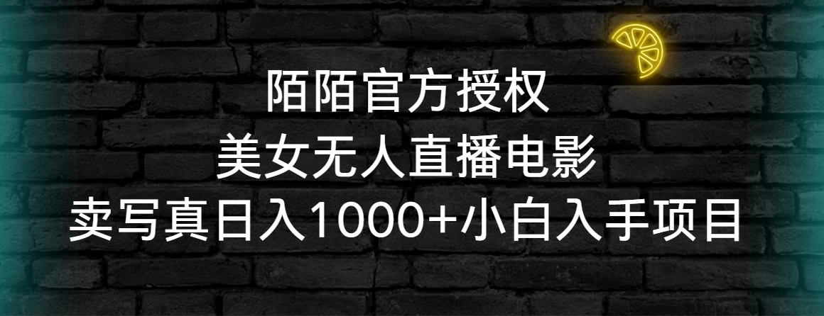 陌陌官方授权美女无人直播电影，卖写真日入1000+小白入手项目 - 灵魂源码网-网站搭建教学-软件开发-小程序源码