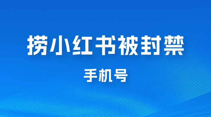 捞小红书被封禁手机号，小红书被封号禁言账号手机换绑 - 灵魂源码网-网站搭建教学-软件开发-小程序源码