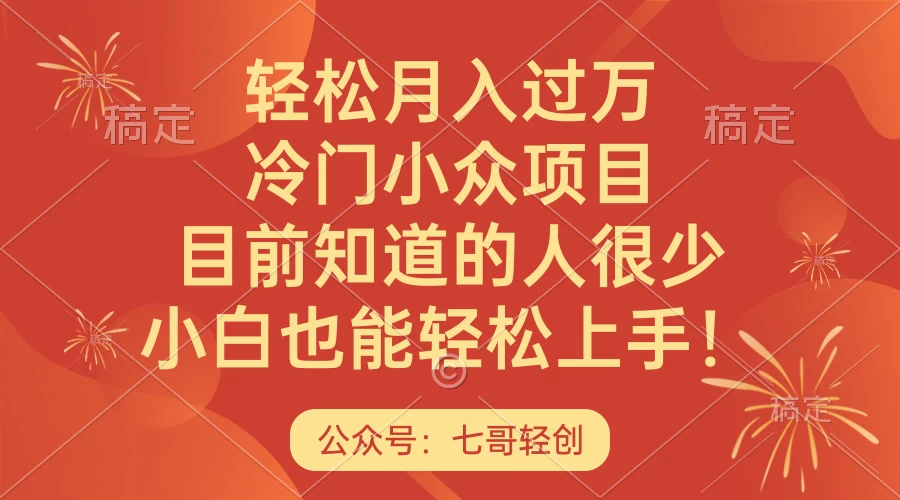 轻松月入过万，冷门小众项目，目前知道的人很少，小白也能轻松上手！ - 灵魂源码网-网站搭建教学-软件开发-小程序源码