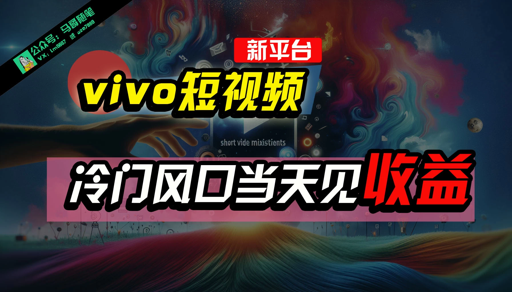 全新平台vivo短视频，新风口AI混剪无脑搬运，冷门风口当天见收益，7天撸了2300+了 - 灵魂源码网-网站搭建教学-软件开发-小程序源码