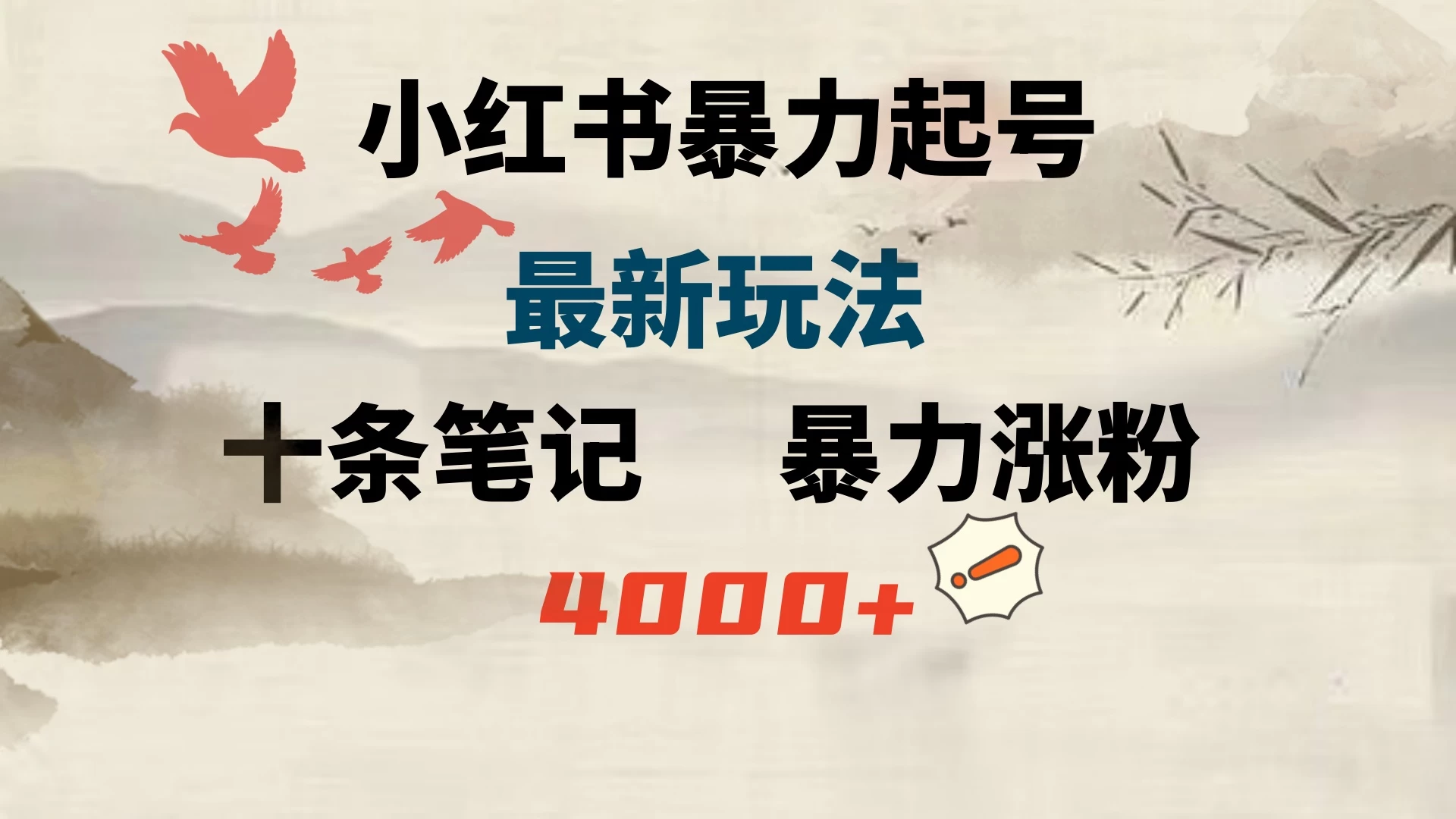 小红书暴力起号，最新玩法，十条笔记暴力涨粉4000+ - 灵魂源码网-网站搭建教学-软件开发-小程序源码
