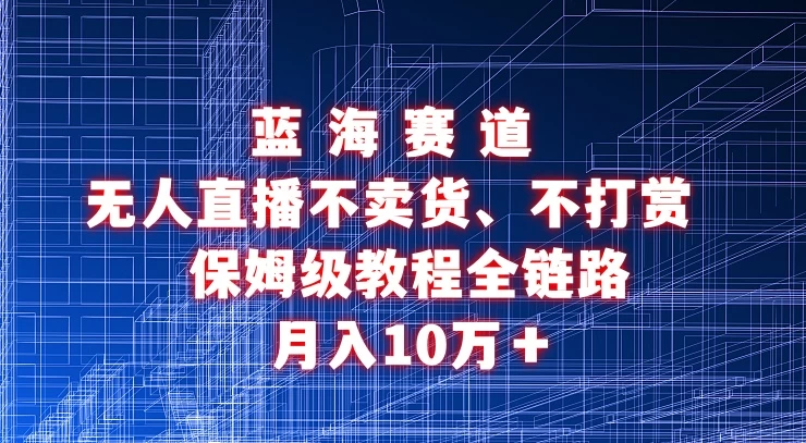 无人直播不卖货、不打赏保姆级教程全链路 月入10万＋ - 灵魂源码网-网站搭建教学-软件开发-小程序源码