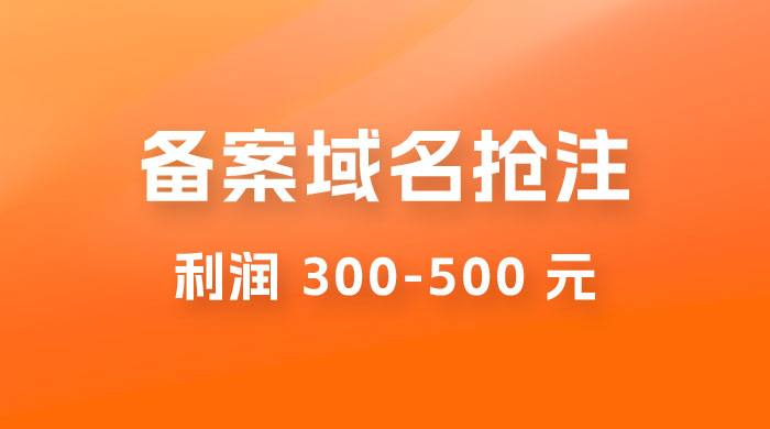 仅揭秘：备案域名抢注，一单利润 300-500 元，需求量大 - 灵魂源码网-网站搭建教学-软件开发-小程序源码
