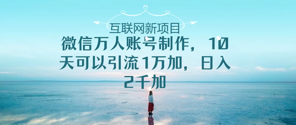 微信万人账号，10天可以引流1W+ 日入2千+ - 灵魂源码网-网站搭建教学-软件开发-小程序源码