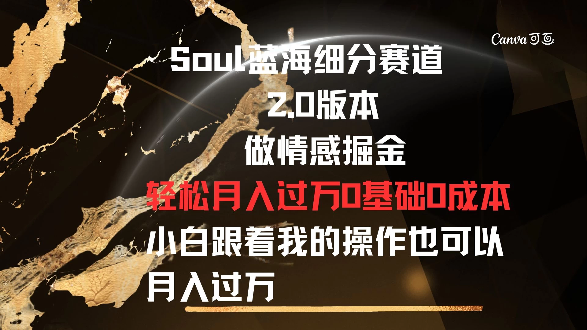 Soul蓝海细分赛道，2.0版本，做情感掘金，轻松月入过万，0基础，0成本，小白跟着我的操作也可以月入过万 - 灵魂源码网-网站搭建教学-软件开发-小程序源码