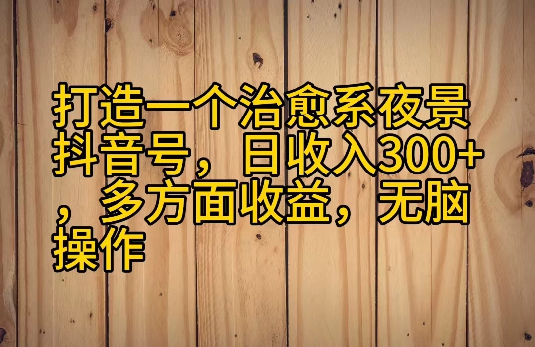 打造一个治愈系夜景抖音号，日收入300+，多方面收益，无脑操作 - 灵魂源码网-网站搭建教学-软件开发-小程序源码