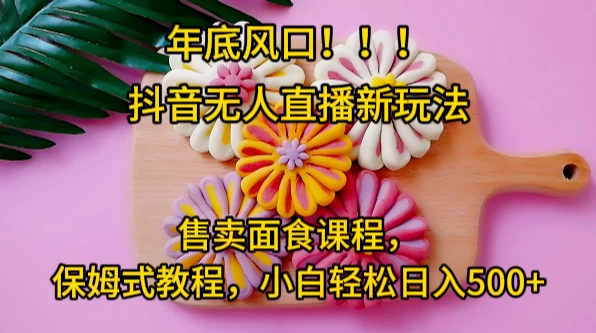 年底风口，抖音无人直播新玩法，售卖面食课程，保姆式教程，小白轻松日入500+ - 灵魂源码网-网站搭建教学-软件开发-小程序源码