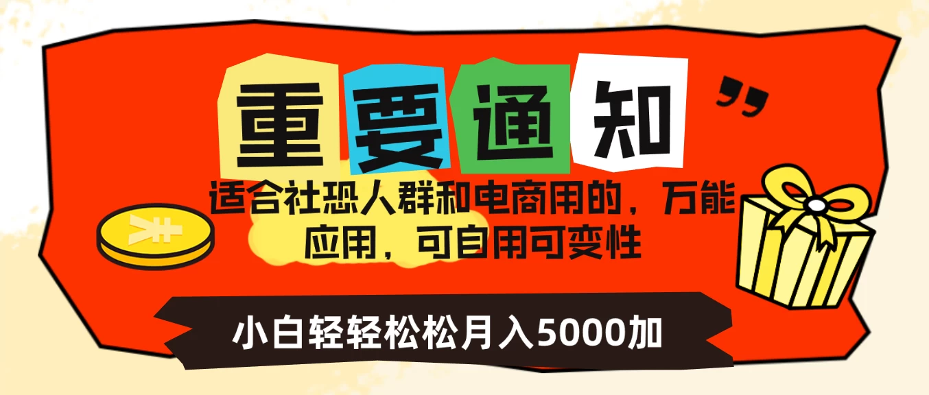社恐小白，电商应用项目，可自用可变现，轻轻松松变现，一个月5000+ - 灵魂源码网-网站搭建教学-软件开发-小程序源码