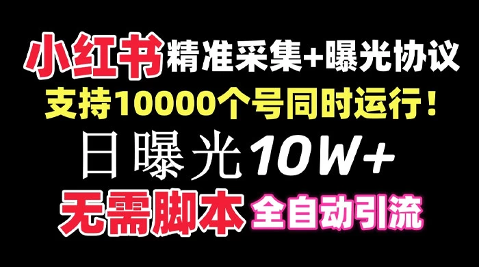 价值 10 万的小红书全自动采集+引流协议一体版！无需手机，支持 10000 个账号同时运行 - 灵魂源码网-网站搭建教学-软件开发-小程序源码