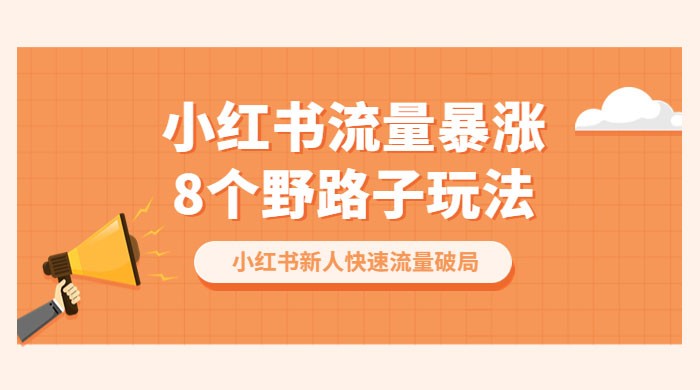 小红书流量暴涨 8 个野路子玩法：小红书新人快速流量破局（ 8 节课） - 灵魂源码网-网站搭建教学-软件开发-小程序源码