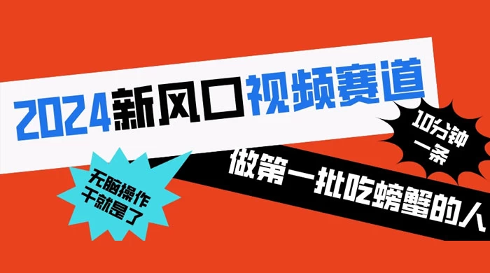 2024 新风口视频赛道,做第一批吃螃蟹的人,10 分钟一条原创视频,小白无脑操作 - 灵魂源码网-网站搭建教学-软件开发-小程序源码