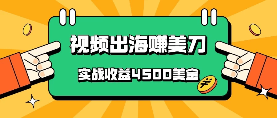 国内爆款视频出海赚美刀,实战收益4500美金,批量无脑搬运,无需经验直接上手 - 灵魂源码网-网站搭建教学-软件开发-小程序源码