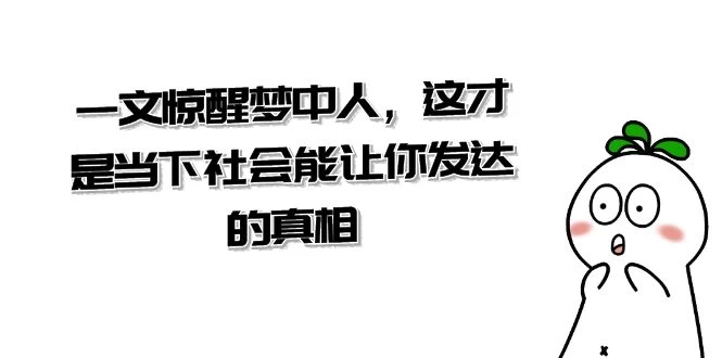 某公众号付费文章《一文惊醒梦中人,这才是当下社会能让你发达的真相》 - 灵魂源码网-网站搭建教学-软件开发-小程序源码