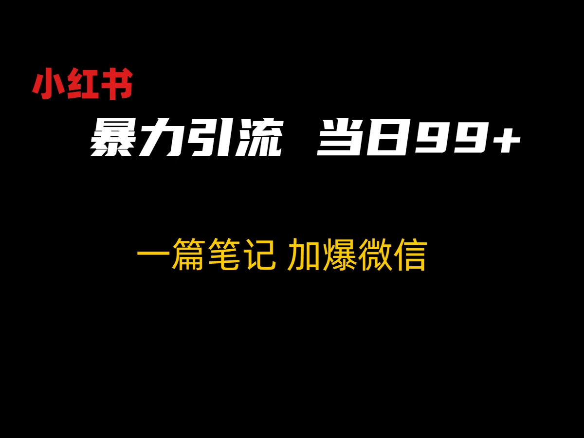 小红书暴力引流方法，当日99+，非常简单的引流方法 - 灵魂源码网-网站搭建教学-软件开发-小程序源码
