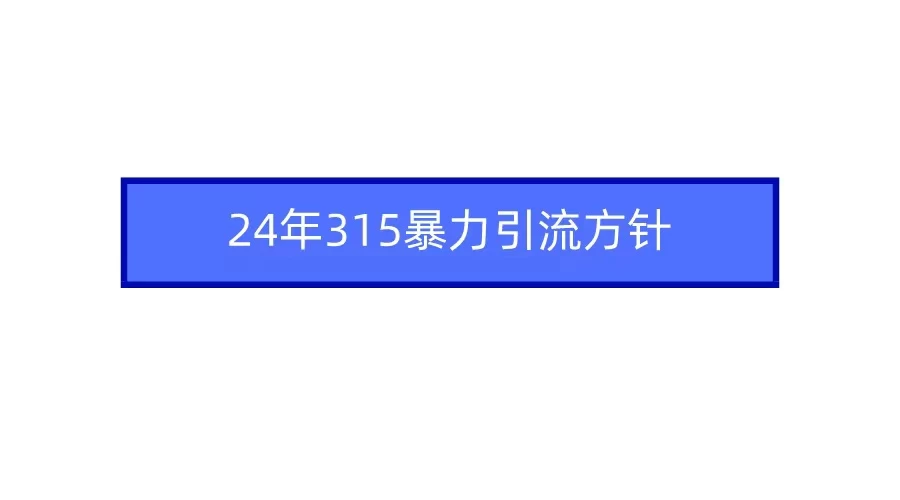 24年315暴力引流方针 爆款筛选让你快速热门+变现 - 灵魂源码网-网站搭建教学-软件开发-小程序源码