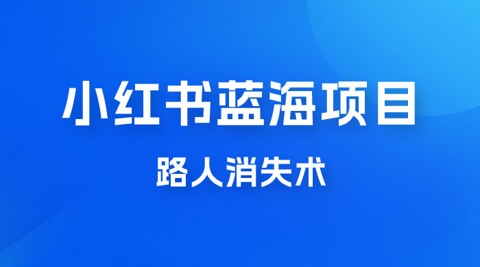 小红书蓝海项目，路人消失术，实测一天 300+ - 灵魂源码网-网站搭建教学-软件开发-小程序源码