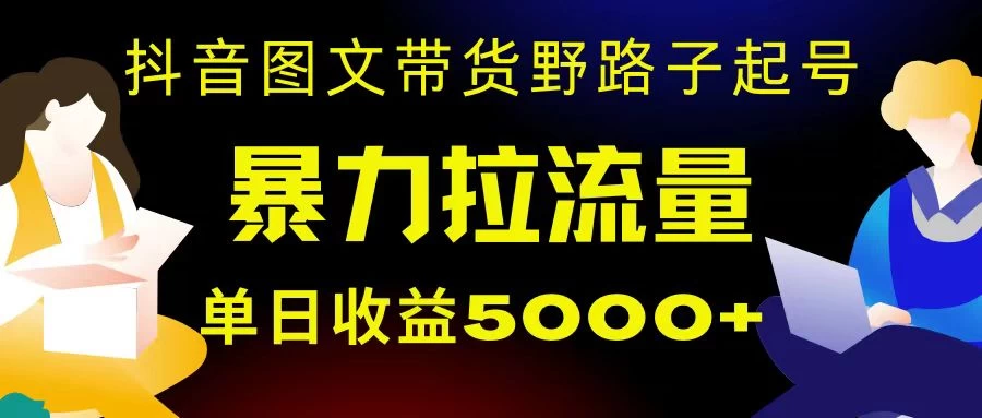 抖音图文带货暴力起号,单日收益 5000+,野路子玩法,简单易上手,一部手机即可 - 灵魂源码网-网站搭建教学-软件开发-小程序源码