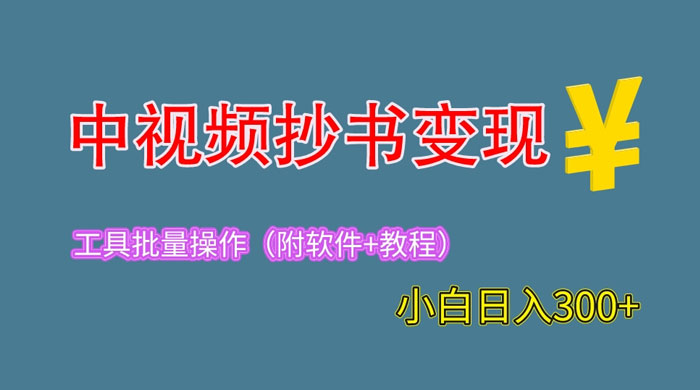 2023 中视频抄书变现：特别适合新手操作的副业「附工具+教程」 - 灵魂源码网-网站搭建教学-软件开发-小程序源码